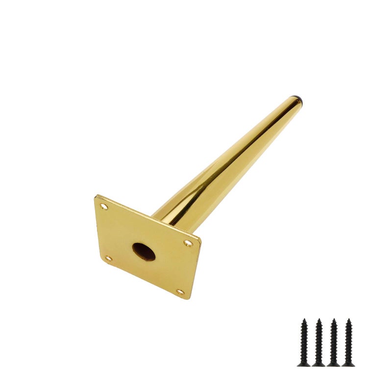 Geesatis 10 inch Sofa Legs Oblique Metal Furniture Legs, Home Kitchen Ottoman Leg Replacement for Cabinet Chair TV Stand Table Desk, with Mounting Screws, Gold - Image 3